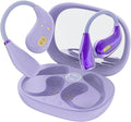 Open Ear Earbuds, Wireless Bluetooth 5.4 Headphones, Stereo Sound IPX7 Waterproof with Ergonomic Earhook for Running, Workout, Travel, Purple