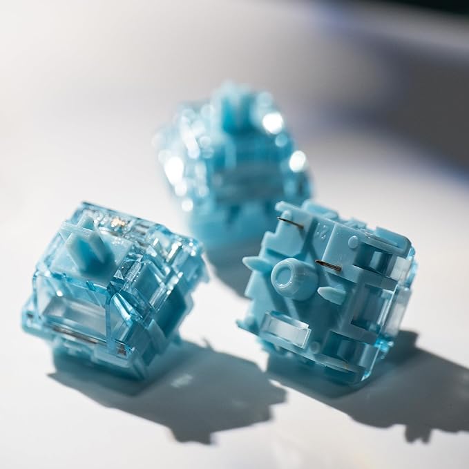 Akko V5 Creamy Blue Keyboard Switch for Mechanical Gaming Keyboard, 5-Pin 45gf Pre Lubed Tactile Key Switches (45pcs)