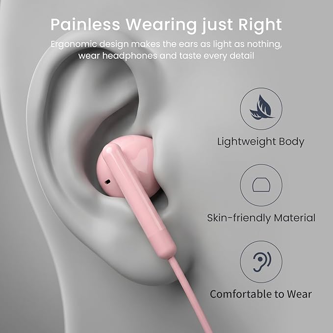 USB C Headphones for iPhone 17 16 15 Pro Max Plus iPad Pro USB C Earphones with Microphone Volume Control USB C Wired Earbuds USB Type C Earphone for Google Pixel 8 Galaxy S26 S25 S24 S23 S22 S21 A55