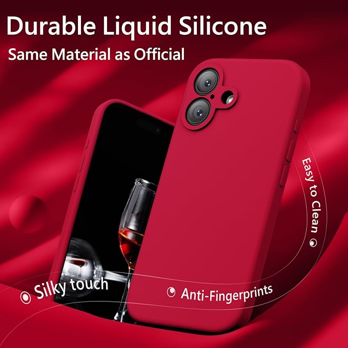 FireNova Magnetic for iPhone 17 Case, Compatible with MagSafe, [Integrated Silicone Camera Control Button] [Camera Protection] Anti-Scratch Microfiber Lining Phone Case, 6.3", Deep Red