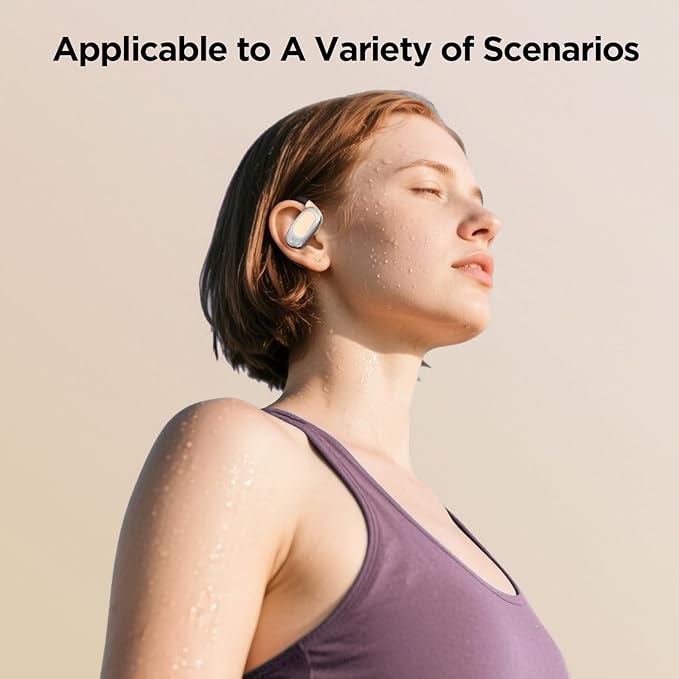 Open Ear Wireless Headphones Air Conduction Earbuds with Mic 42H Playtime Clear Calls LED Digital Display Over Earphones Lightweight Waterproof Secure Earhooks for PC Sports Running Game Business Work
