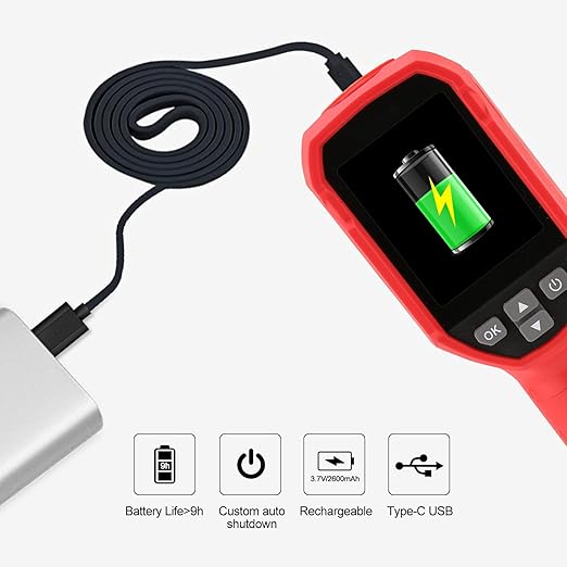 UNI-T UTi712S Infrared Thermal Camera 120x90 IR Resolution Thermal Imager 10800 Pixels,Handheld Thermal Imaging Camera, Supports 5 Languages IP54 Rechargeable 32GB MicroSD