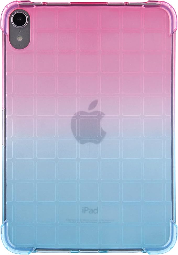 Translucent Case for iPad mini 7 A17 Pro 2024 & iPad mini 6 2021, Frosted Back Soft TPU Shockproof Matte Clear Silicone Bumper Shell for iPad mini 7th/6th Generation 8.3 inch, Pink & Green