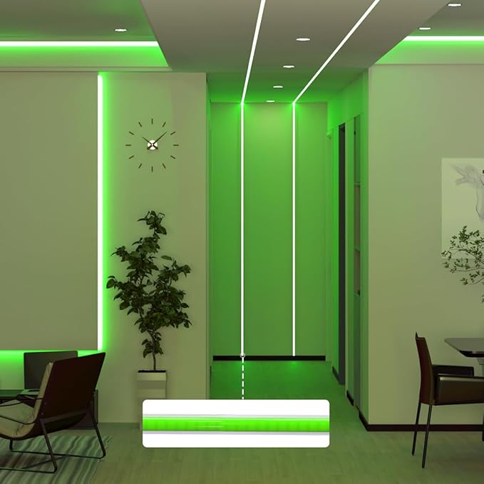 BTF-LIGHTING FCOB COB LED Strip Green Color 5mm Width UL Listed Super Narrow Flexible Uniform Light DC24V 16.4FT CRI 90+ Dimmable LED Ribbon for Bedroom Home Indoor Decor(No Adapter or Controller)