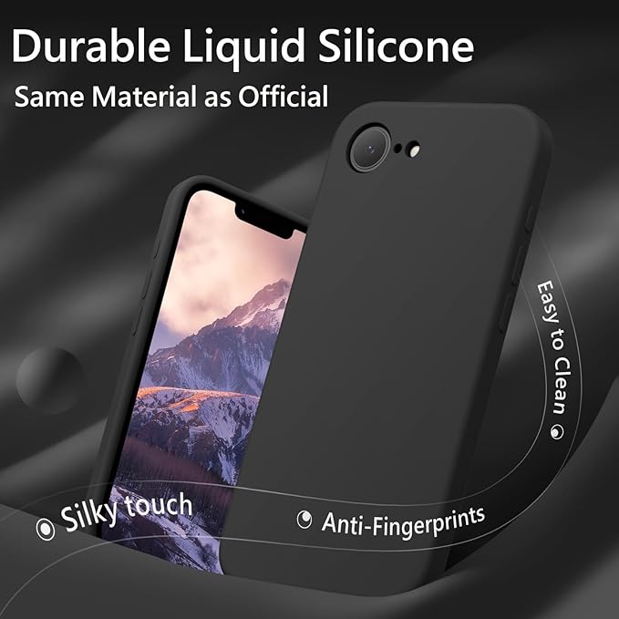 FireNova Magnetic for iPhone 17e Case/iPhone 16e Case, Compatible with MagSafe, [Silicone Camera Protection] Microfiber Lining Phone Case, 6.1", Black