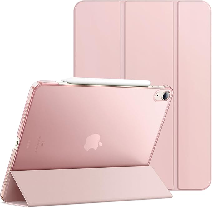 JETech Case for iPad Air 13-Inch M4/M3/M2 (2026/2025/2024), Slim Stand Hard Back Shell Smart Cover with Auto Wake/Sleep (Sandy Pink)
