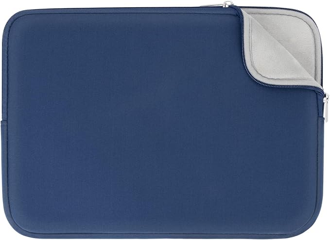 RAINYEAR Laptop Sleeve Case Compatible with 13.3 Inch Notebook Computer Tablet Chromebook 14" MacBook Pro/Max M1 M2 M3 M4 M5 Soft Cover Protective Case Carrying Bag (Navy Blue, Upgraded Version)