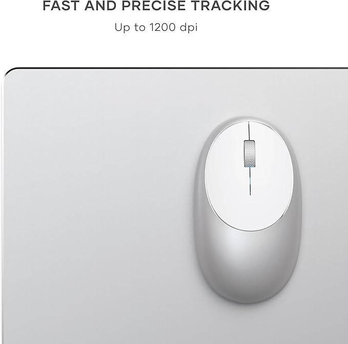 Satechi M1 Wireless Bluetooth Mouse, USB-C Rechargeable, Compact & Portable, for MacBook Air/Pro/Nro, iPad Air/Pro, iPad mini, Mac mini, iMac & Windows - Silver
