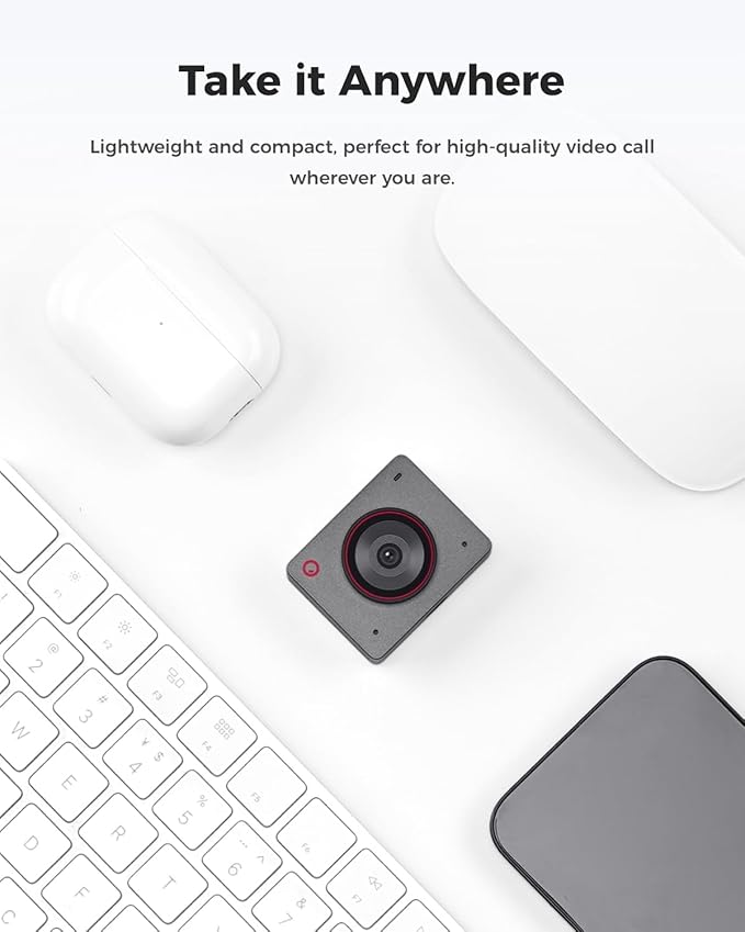 OBSBOT Meet 2 Al-Powered 4K Webcam— Ultra HDR,1080p@60FPS,1/2" CMOS,4X Digital Zoom,Plug&Play,Built-in Dual Mic—Work with Skype, Zoom/ MS_Teams/Google Meet—for Online Call/Meeting/Educate-Grey