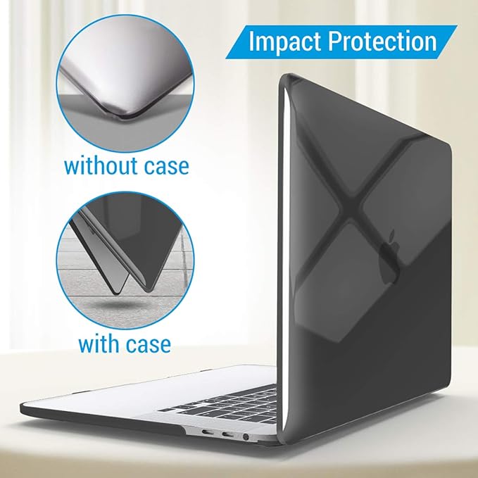 IBENZER Compatible with MacBook Pro 16 Inch Case A2141 Release 2020 2019, Hard Shell Case with Keyboard Cover & Type C Adapter for Old Version Mac Pro 16’’, Crystal Black, T16CYBK+1TC