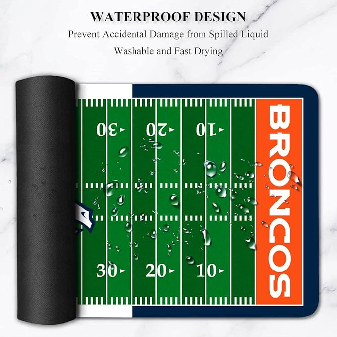Large Gaming Mouse Pad, Mousepad with Non-Slip Rubber Base for Laptop Computer Desktop Keyboard,Football Fans Boy Husband Gift Orange Design Mat