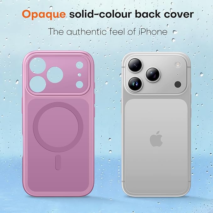 TAURI for iPhone 17 Pro Max Case, Compatible with MagSafe, (Full Camera Protection) Camera Control Cover Solid-Color Matte Magnetic 17 Pro Max Phone Case, Lilac Purple