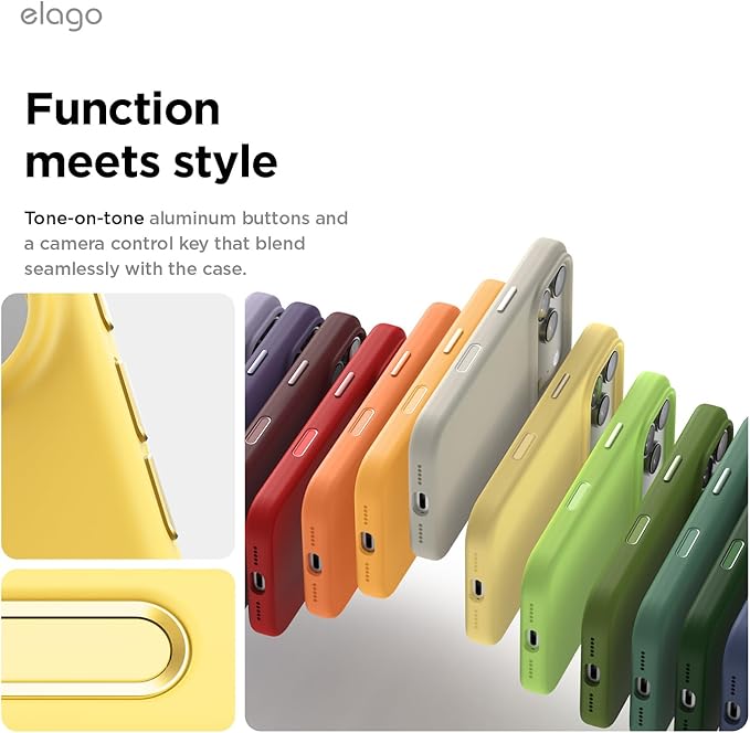 elago for iPhone 17 Pro Case, Premium Magnetic Silicone Case, Compatible with MagSafe, Liquid Silicone Material, Protective Cover, Shockproof, Slim Phone, 6.3 inch (Yellow)