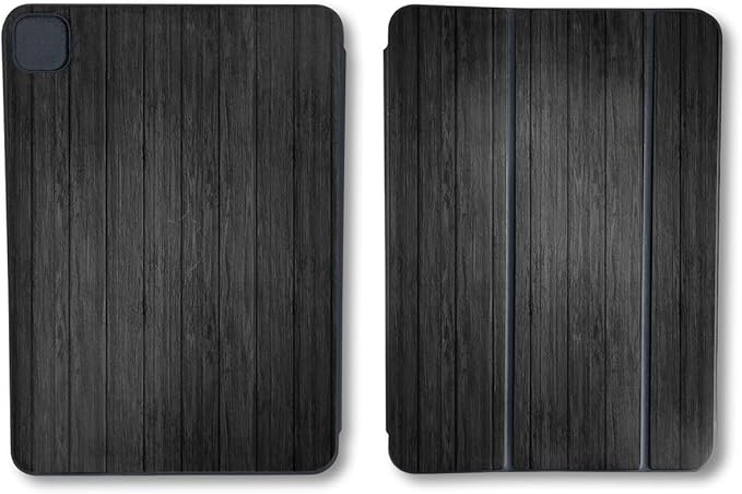 Skin Compatible with Apple Smart Folio for iPad Pro 11-inch (M4/M5) 2025 - Black Wood - Premium 3M Vinyl Protective Wrap Decal Cover | Crafted in The USA by MightySkins