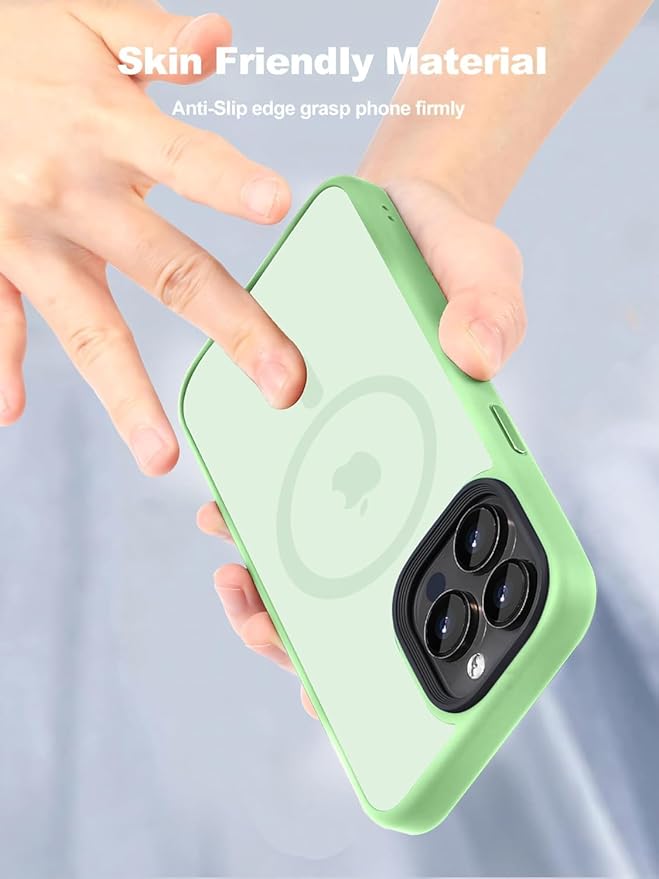 Tigowos for iPhone 15 Pro Max Phone Case Fits MagSafe 10FT Drop Resistant Matte Skin Feeling Back Cover for iPhone 15 Pro Max Case，Matcha Green