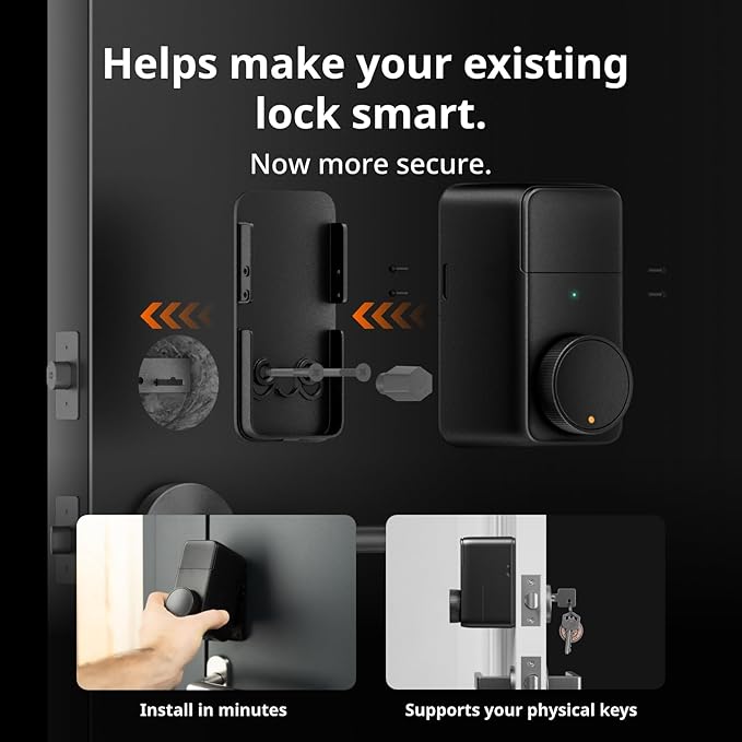 SwitchBot Smart Lock Pro Bundle: Lock+Keypad Touch+Hub Mini Matter, Fingerprint Deadbolt Retrofit, IP65, Matter HomeKit Siri iPhone/Apple Watch, Alexa/Google