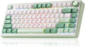Aula F75 Gaming Keyboard, 75% Wireless Keyboards RGB Backlit with Knob, Tri-Mode Hot Swappable Mechanical Keyboard for PC Gamer - Green