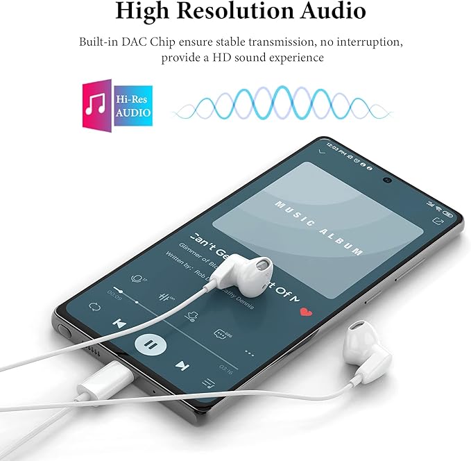 USB C Headphones for iPad Pro/iPhone 17 16 15 Pro Max Air HiFi Stereo USB-C Wired Earbuds Microphone Volume Control Type C Earphone for Samsung S26 S25 S24 S23 Ultra S22 S21 Note 20 Pixel 10 9 8 7 6 5