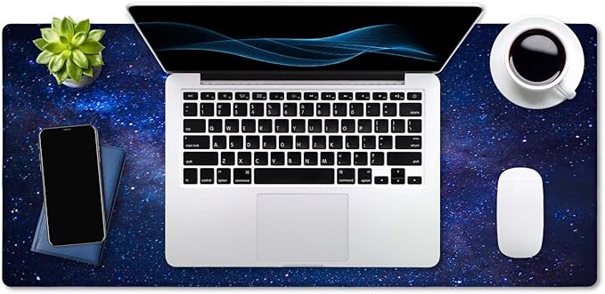 SSOIU Large Mouse Pad, Cute Space Desk Mat for Desktop, Women Girls Waterproof Gaming Mousepad, Milky Way Galaxy Computer PC Laptop Protector Writing Pads for School Office Home 35.5" x 15.7"