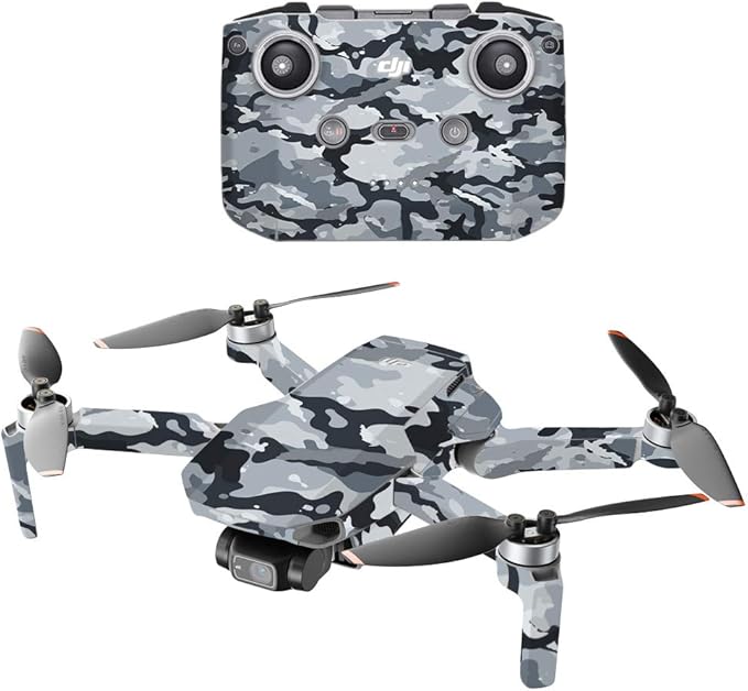 MightySkins Compatible with DJI Mini 2 Portable Drone - Gray Camouflage | Protective, Durable, and Unique Vinyl Decal wrap Cover | Easy to Apply, Remove, and Change Styles | Made in The USA