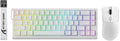 ATTACK SHARK X68 HE Wired Rapid Trigger Mechanical Gaming Keyboard and R1 Mouse with Adjustable Actuation,Coiled Cable,USB C/2.4Ghz Wireless/BT Ultralight 18K DPI Mice for Esport Gamer(White Contour)