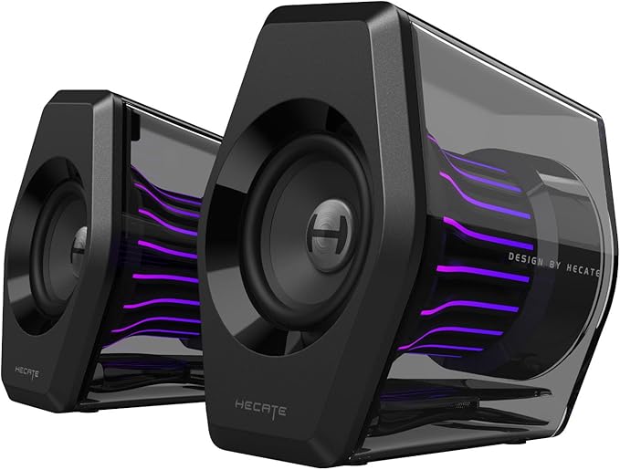 Edifier G2000 Pro 2.0 RGB Gaming Speakers with 64W Peak Power, Virtual 7.1 Surround Sound, 270° TempoFlow Light Sync, Bluetooth 5.4/USB-C/AUX for PC, PS5, Game Console (Black)