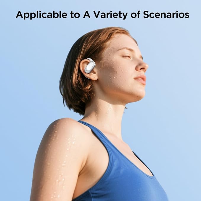Open Ear Wireless Headphones Air Conduction Earbuds with Mic 42H Playtime Clear Calls LED Digital Display Over Earphones Lightweight Waterproof Secure Earhooks for PC Sports Running Game Business Work