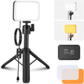 NEEWER BASICS LED Video Panel Light, Bi Color Dimmable Video Conference Lighting Kit with Desktop Tripod Stand/Filters for Webcam Desk Computer Laptop Zoom Call Makeup Recording Selfie Streaming, BP66