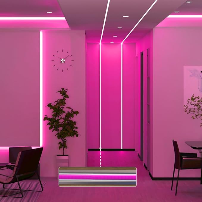 BTF-LIGHTING FCOB COB LED Strip Purple Color 5mm Width UL Listed Super Narrow Flexible Uniform Light DC24V 16.4FT CRI 90+ Dimmable LED Ribbon for Bedroom Home Indoor Decor(No Adapter or Controller)