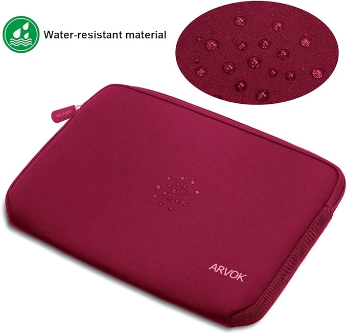 Arvok 11 11.6 12 Inch Laptop Sleeve Case for MacBook Air 12, Water-Resistant Neoprene Notebook Computer Tablet Sleeve, Carrying Bag Cover for Chromebook/HP/Dell/Lenovo/Asus/Acer, Wine Red