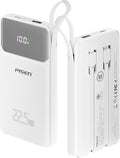PISEN 3C Certified Power Bank - 10000mAh 22.5W CCC Power Bank with Built in Cable, Travel Battery Pack Portable 3C Charger with LED Display, Portable Charger with Built in Cable for iPhone, Samsung