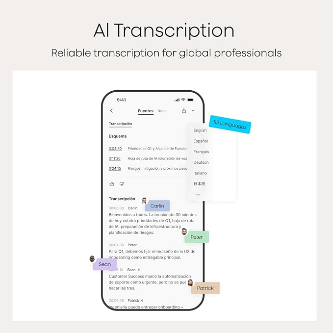 Plaud NotePin S AI Voice Recorder, Wearable AI Notetaker, AI Transcribe & Summarize, Support 112 Languages, 64GB Audio Recorder for Meetings Interviews, Professionals, Teams, with 4 Accessories