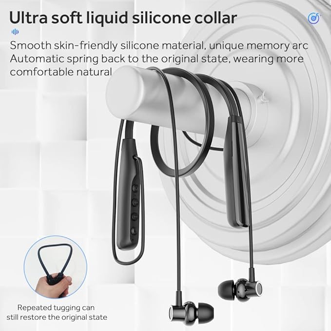 LANDIBO Wireless Waterproof Sports Earphones with 100 Hours of Playback time, Bluetooth Earphones with Microphone, in Ear Noise Reduction, Used for Gym Running and Exercise (Y10)