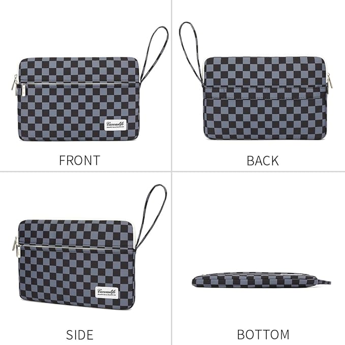 Canvaslife 13.3-Inch Laptop Case, Shockproof, Waterproof and Protective Travel Sleeve for MacBook Air, MacBook Pro, HP, Lenovo, Dell Inspiron 13-13.3-Inch Notebooks (Black Checker)