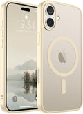 SUPFINE Magnetic for iPhone 16 Plus Case (Compatible with MagSafe) (Military Grade Drop Protection) Slim Translucent Matte Shockproof with Anti-Fingerprint Phone Case,Antique White