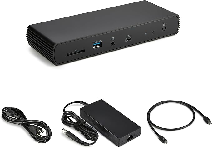Amazon Basics Thunderbolt 4 Pro Docking Station, Dual 4K Monitor Support, 8K Display, 2xTBT4, 1xHDMI2.1, 3xUSB A 3.1, RJ45 Ethernet, Black, 7.86 x 2.95 x 1.23 inches