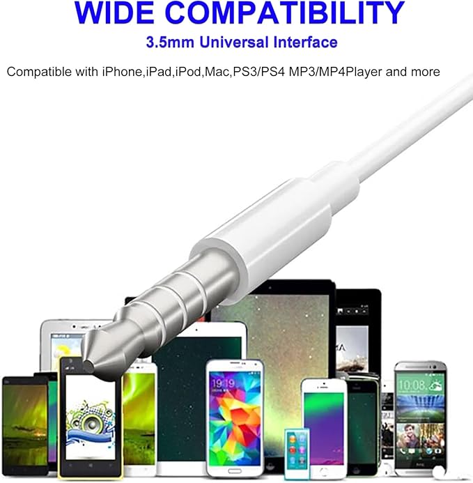 Cianyyee 6 Pack Earbuds Wired Headphones with Heavy Bass Stereo,Volume Control,Earphones with Microphone, Compatible with iPhone, Android, Computers, iPad or Any Device with 3.5mm Interface