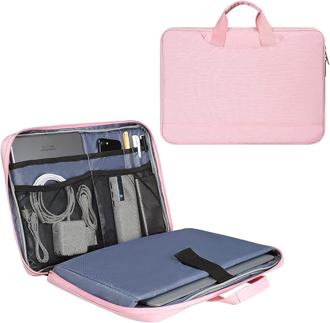 11.6-12.9 Inch Laptop Bag Sleeve Women Ladies TSA Briefcase for Macbook Neo 13 A18 Pro A3404, 13" iPad Pro M5 M4, iPad Air 13 M4 M3 2026 2025, iPad 12.9", Acer Lenovo Dell Chromebook 11.6" Case, Pink