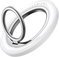 Lamicall Magnetic Phone Ring Grip Holder for MagSafe, 360° Rotating with Smooth Damping, Crystal White Finger Grip Kickstand, Strong Magnet Mag Safe Accessories for iPhone 17 Pro Max Air, All Phones