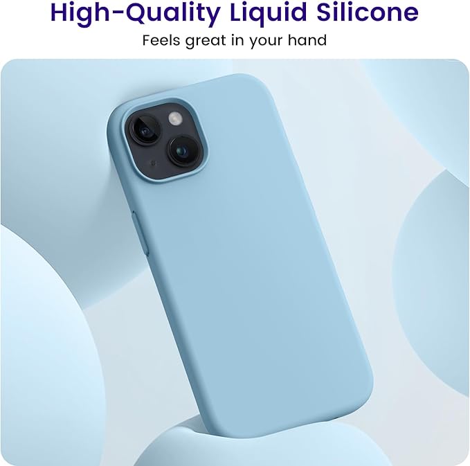 OTOFLY Compatible with iPhone 15 Case, Silicone Shockproof Slim Thin Phone Case for iPhone 15 (6.1 inch),(Baby Blue)