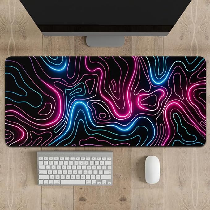 Rcege Large Mouse Pad for Desk - Gaming Mouse Pad with Stitched Edges, Anti-Slip Base for Keyboard and Mouse(Dazzle Red, 23.6L x 11.8W inches)