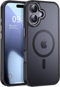 Newfuture Magnetic for iPhone 17 Case [Compatible with Magsafe] [Military Grade Drop Protection] Translucent Matte Anti-Scratch Shockproof Protective Phone Cover 6.3 Inch, Black