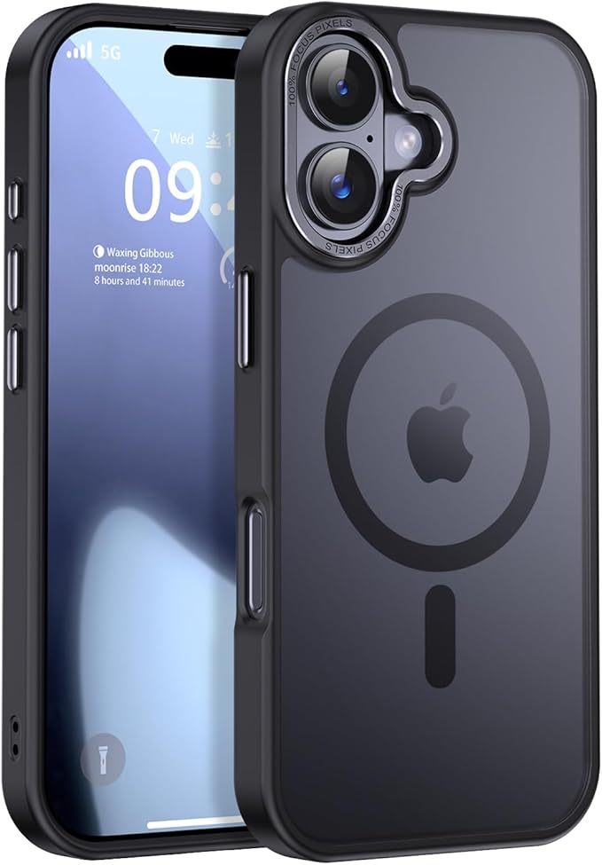 Newfuture Magnetic for iPhone 17 Case [Compatible with Magsafe] [Military Grade Drop Protection] Translucent Matte Anti-Scratch Shockproof Protective Phone Cover 6.3 Inch, Black