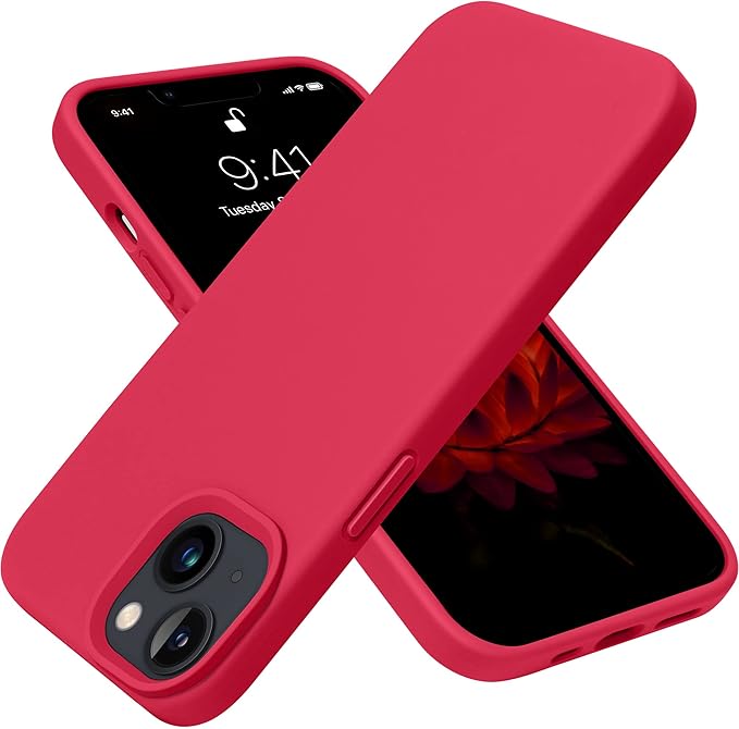 OTOFLY Designed for iPhone 13 Case, Silicone Shockproof Slim Thin Phone Case for iPhone 13 6.1 inch Red