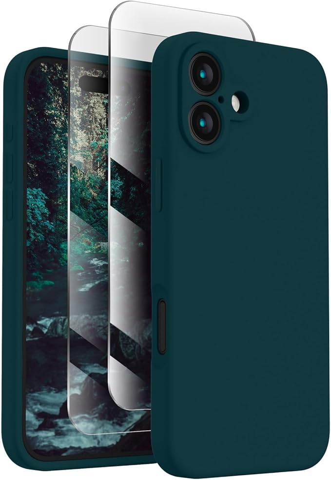 FireNova Designed for iPhone 16 Case, Silicone Upgraded [Camera Protection] Phone Case, Soft Anti-Scratch Microfiber Lining Inside, 6.1 inch, Teal