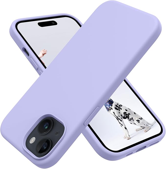 OTOFLY Compatible with iPhone 15 Case, Silicone Shockproof Slim Thin Phone Case for iPhone 15 (6.1 inch),(Light Purple)