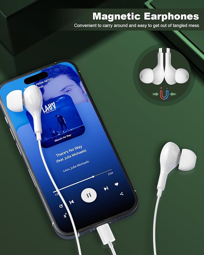 USB C Headphones Wired for iPhone 15 Plus 16 Pro Max 17 AIT Samsung Galaxy S26 S25 S24 S23 Ultra S22 A55 A56 A16 Earbuds in-Ear with Microphone Volume Control HiFi Usbc Headphones Type C iPad Pixel