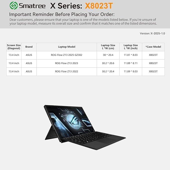 Smatree Hard EVA Protective Sleeve Case Compatible for 13.4 inch ASUS ROG Flow Z13 2025 GZ302/2023 GZ301/2022 Laptop, 13 inch ASUS Zenbook 13 OLED UX325 Bag, White (X8023TW)