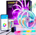 CHARKEE 130FT LED Strip Lights for Bedroom, RGB Color Changing Lights with Music Sync, Bluetooth App & Remote Control, 24V LED Light Strip for Room, Kitchen, Party & Home Decor (65.6ft*2)