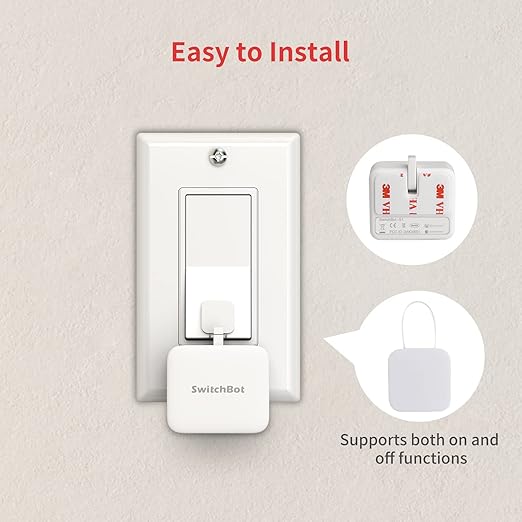 Switchbot Smart Switch Button Pusher (Bluetooth) – Fingerbot for Rocker Switch/One-Way Buttons with bot White, App Timer Control, No Wiring, Optional Hub Required for Voice/Remote, White
